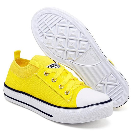 Tênis Feminino Taylor Meia Star - Amarelo Menor preço em Tênis Feminino Taylor Meia Star - Amarelo