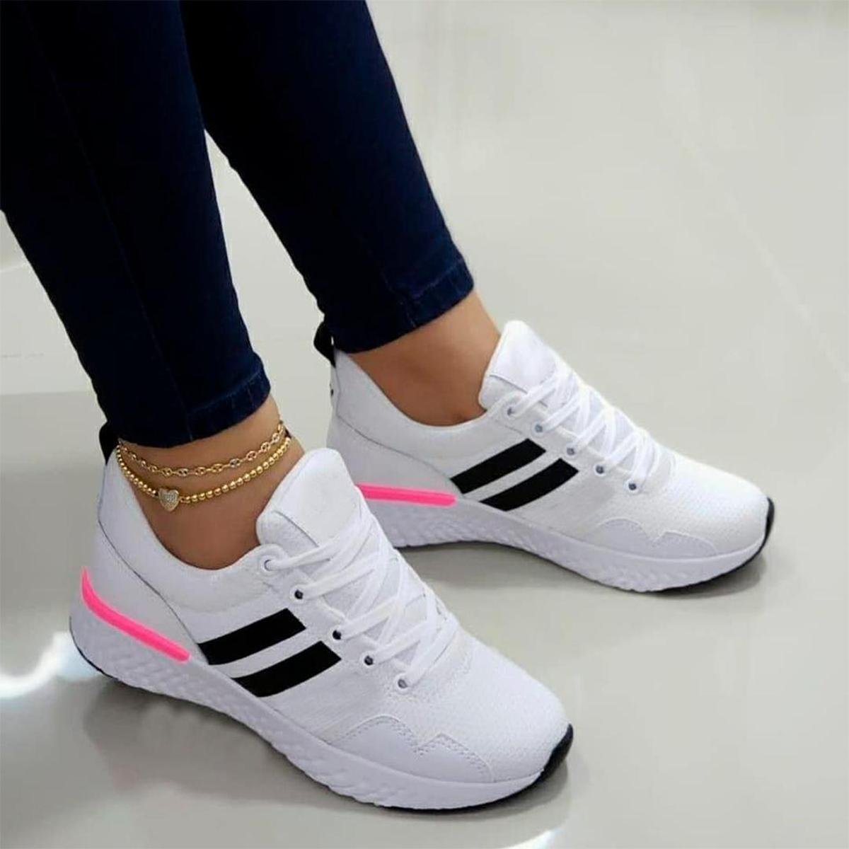 Tênis Feminino Unyeeyz Zoom Casual Branco Corrida Academia Esporte Lançamento Menor preço em Tênis Feminino Unyeeyz Zoom Casual Branco Corrida Academia Esporte Lançamento