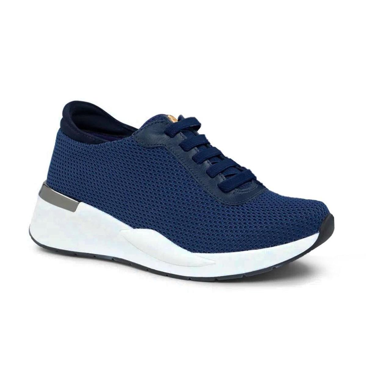 Tênis Feminino Usaflex Conforto Tecido AF1504 - Azul Escuro | Netshoes