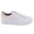 Tênis Feminino Via Marte 020-001 casual napa cadarço - Branco+dourado