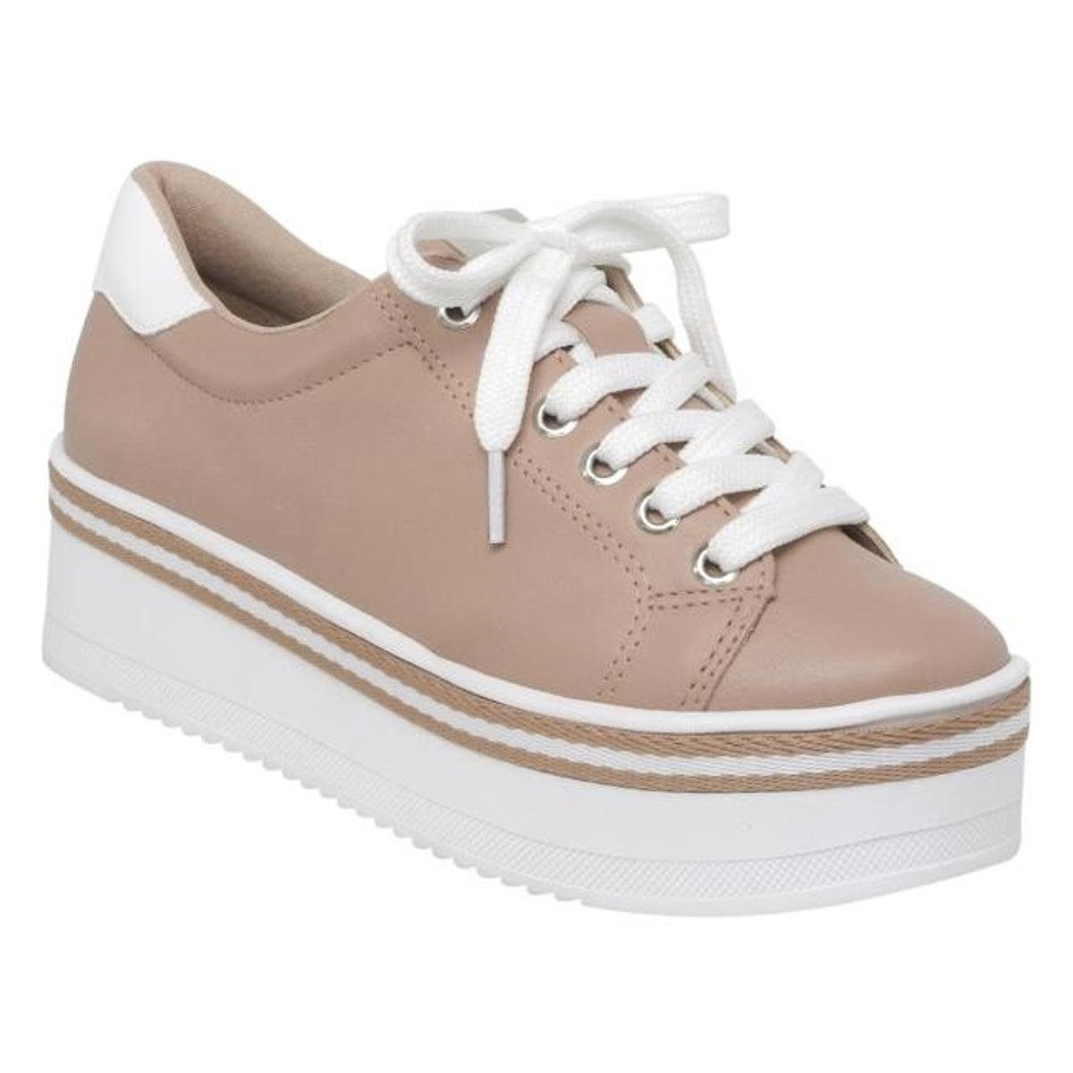 TEnis Feminino Via Marte 21-3108 - OnCa - Bege | Netshoes