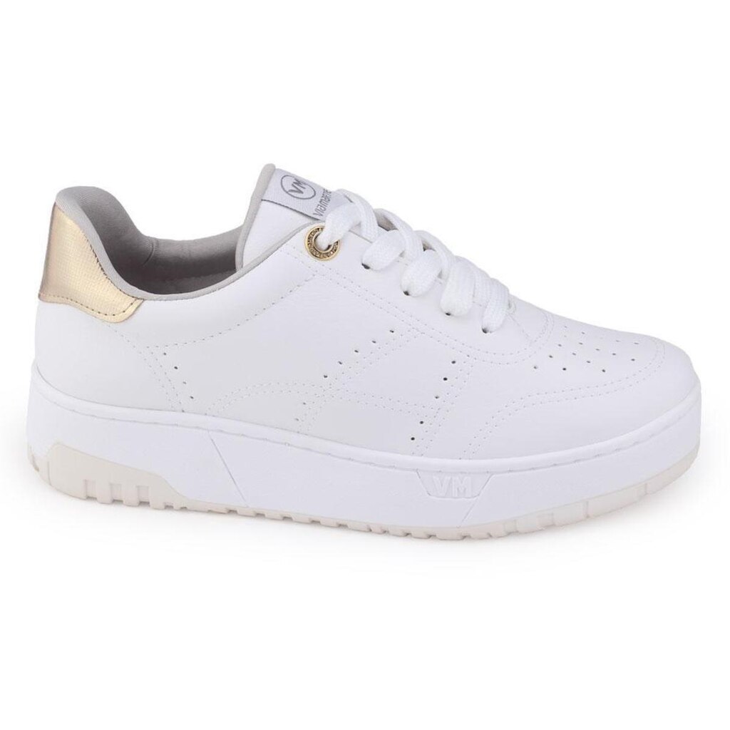 Tênis Feminino Via Marte Casual 23-13105 Cadarço Napa Dourad