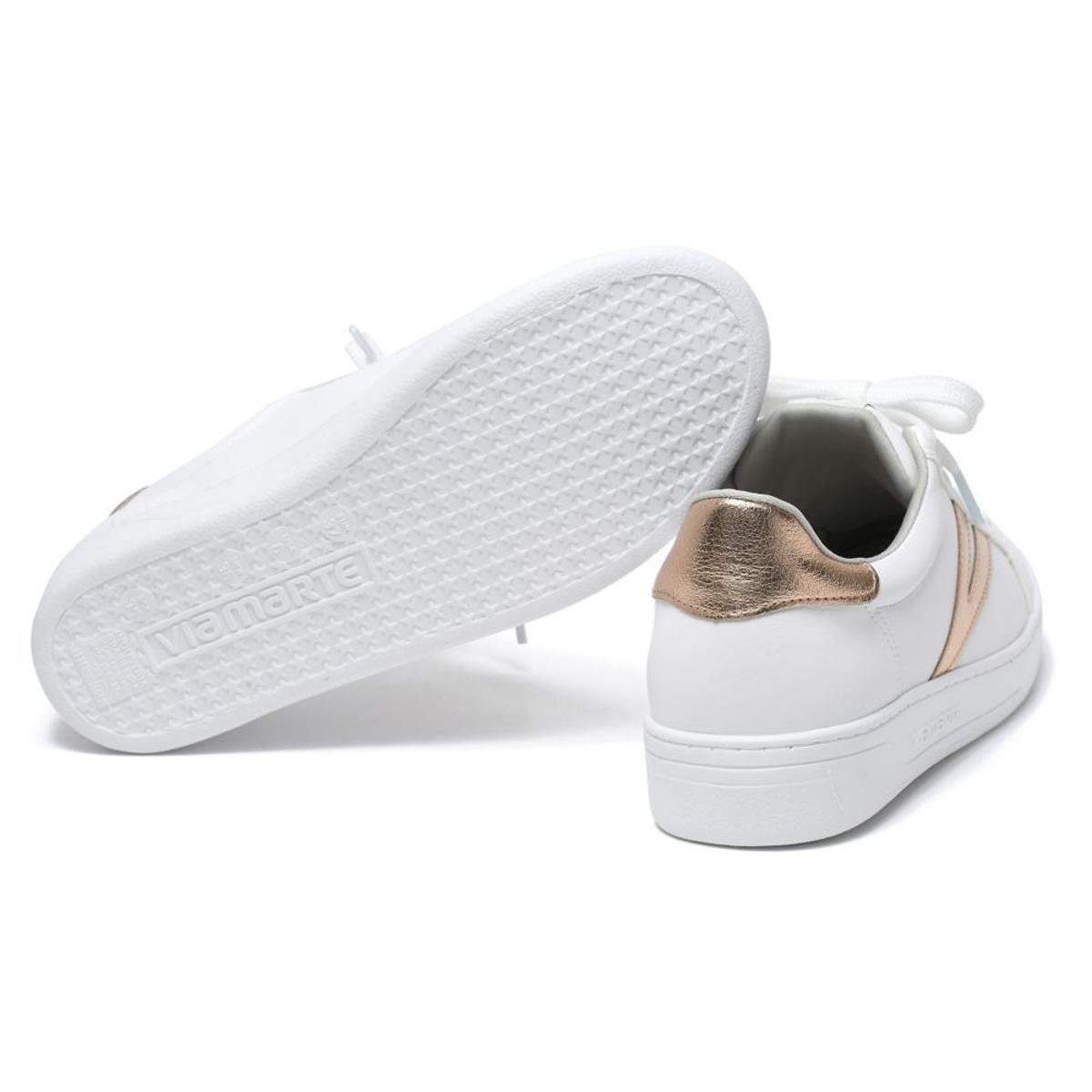 Tênis Feminino Via Marte Casual V Branco+dourado Netshoes