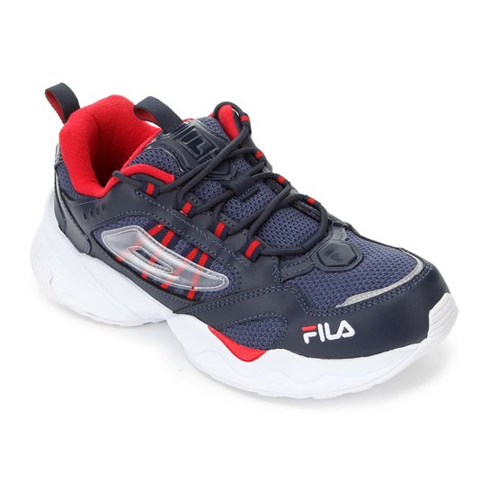 Tênis Fila Attrek Masculino - Marinho+Vermelho Menor preço em Tênis Fila Attrek Masculino - Marinho+Vermelho