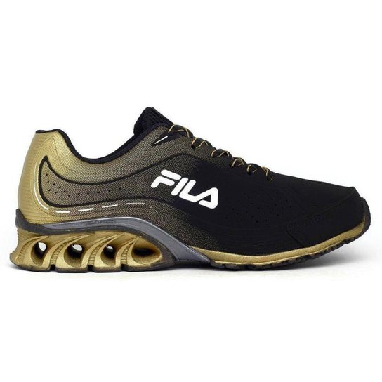 Tênis Fila Cage Python Masculino - 39 - Preto+Dourado - Preto+Dourado Menor preço em Tênis Fila Cage Python Masculino - 39 - Preto+Dourado - Preto+Dourado