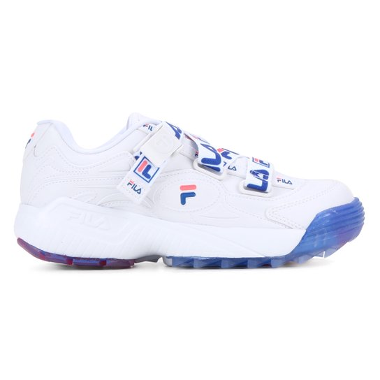 Tênis Fila D-Formation Luxe Feminino - Branco+Azul Menor preço em Tênis Fila D-Formation Luxe Feminino - Branco+Azul