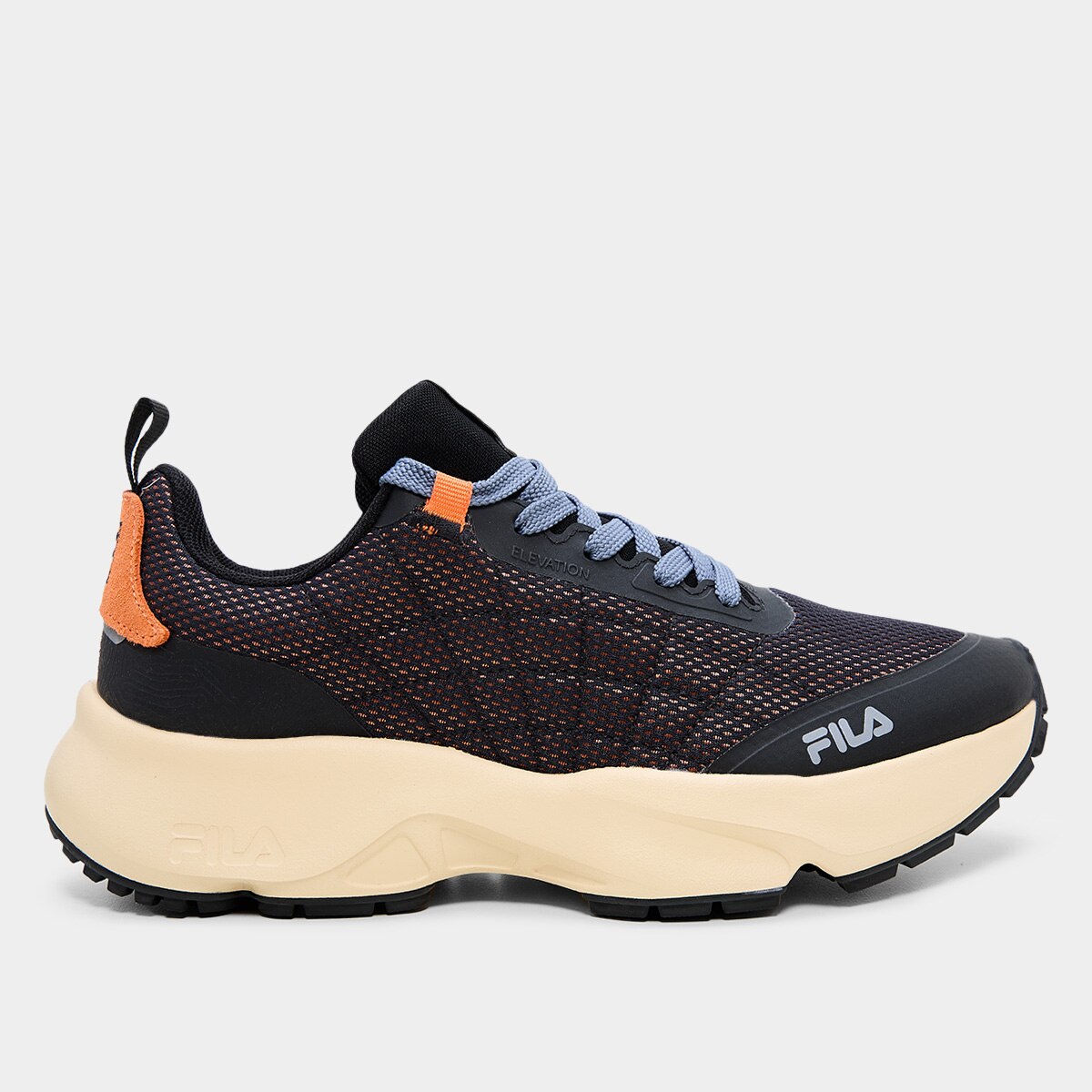 Tenis Fila Elevation Masculino Preto Laranja