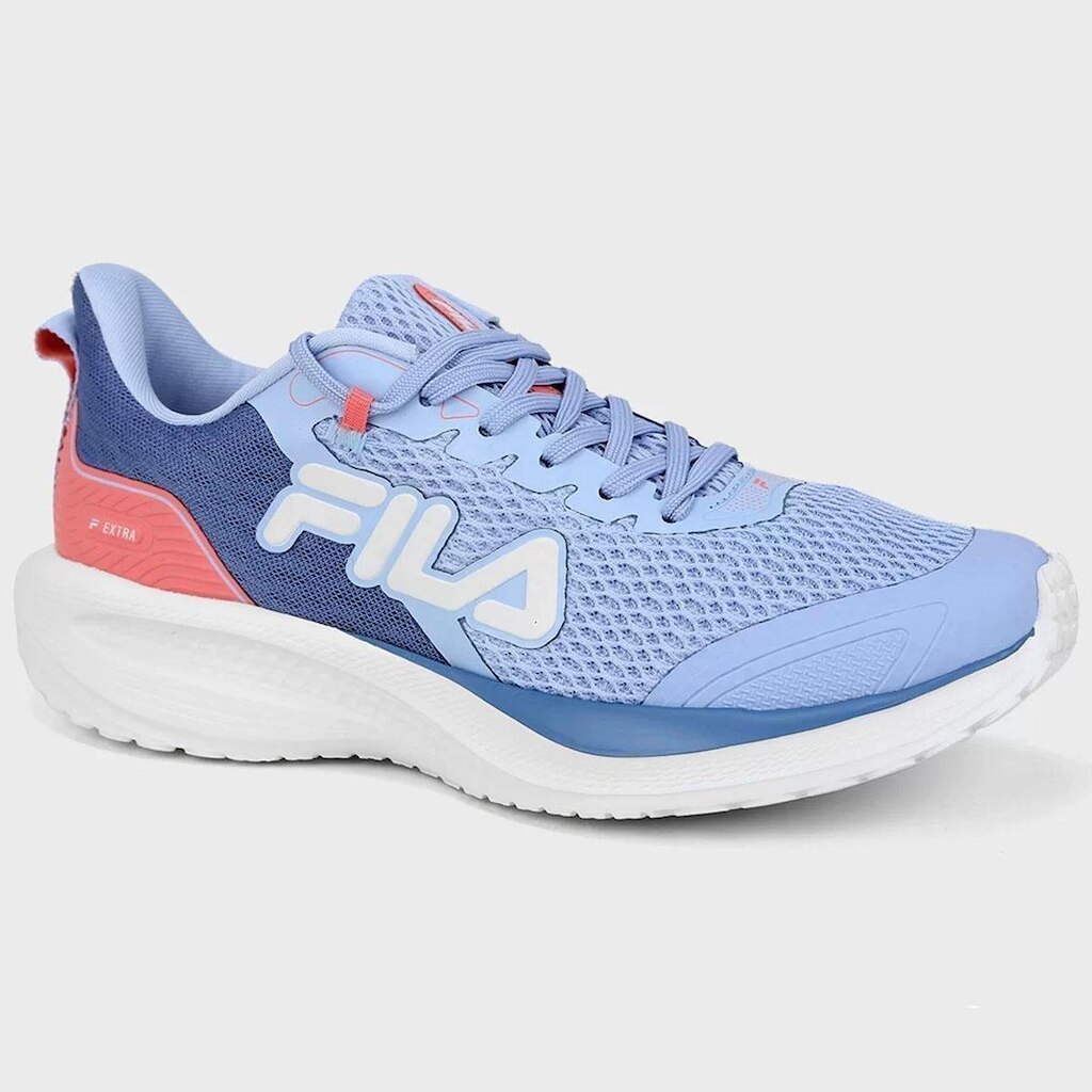 Tênis Fila Extra Feminino - Azul Claro e Branco - 33