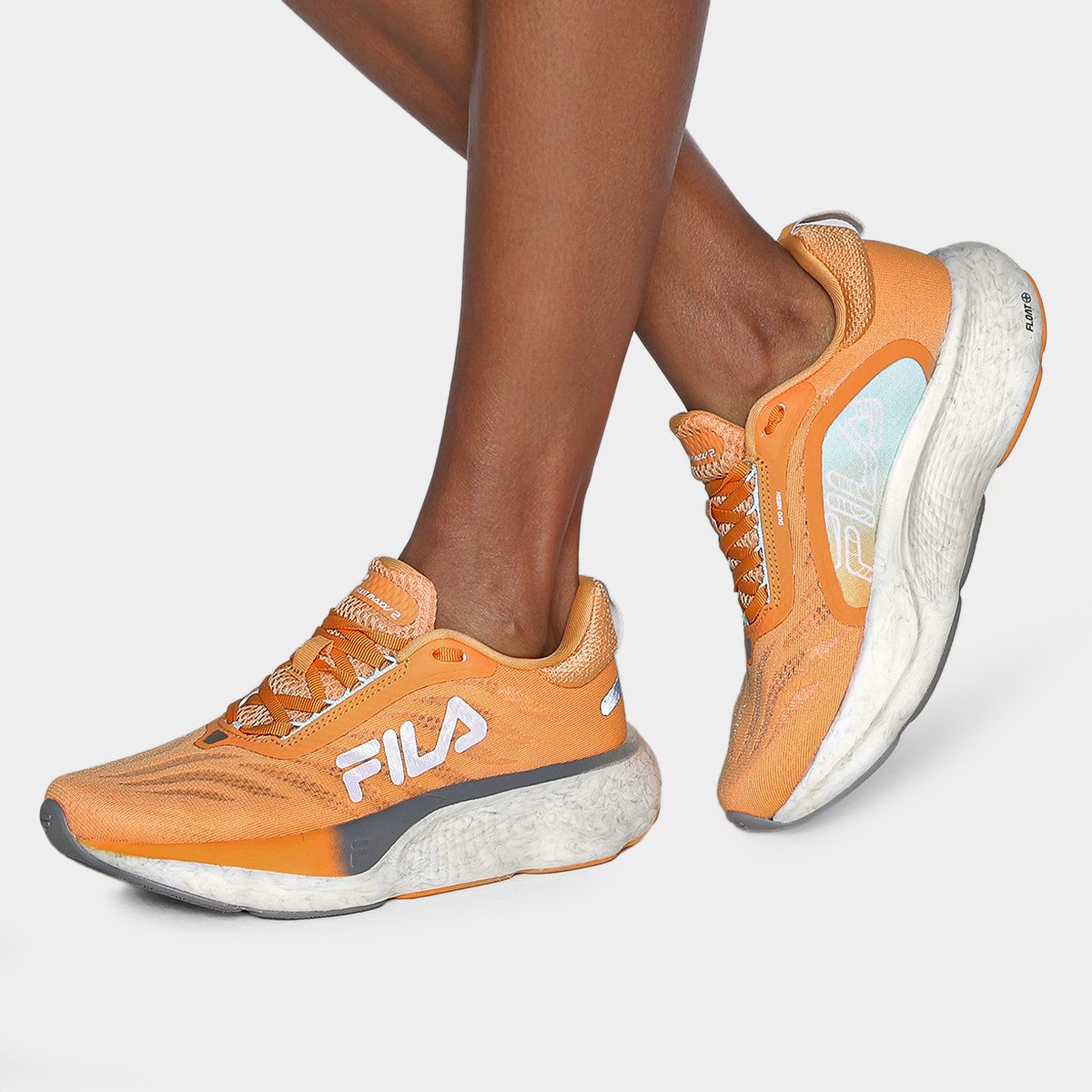 Tênis Fila Float Maxxi Feminino Laranja+Prata Netshoes