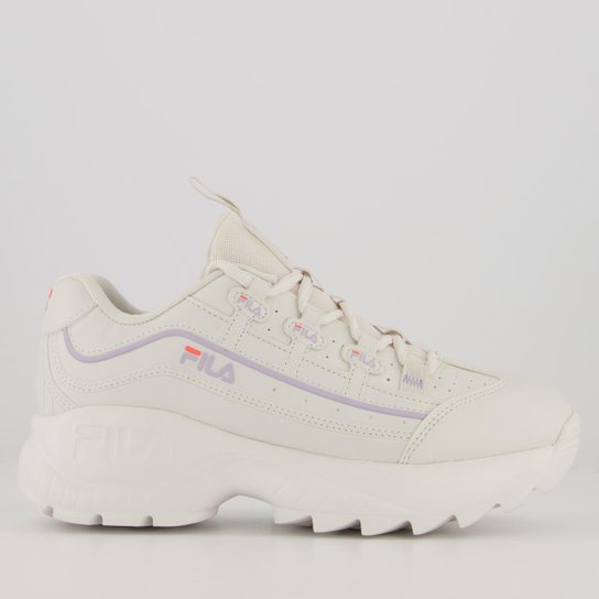 Tênis Fila Hometown Feminino Branco e Lilás - Branco Menor preço em Tênis Fila Hometown Feminino Branco e Lilás - Branco