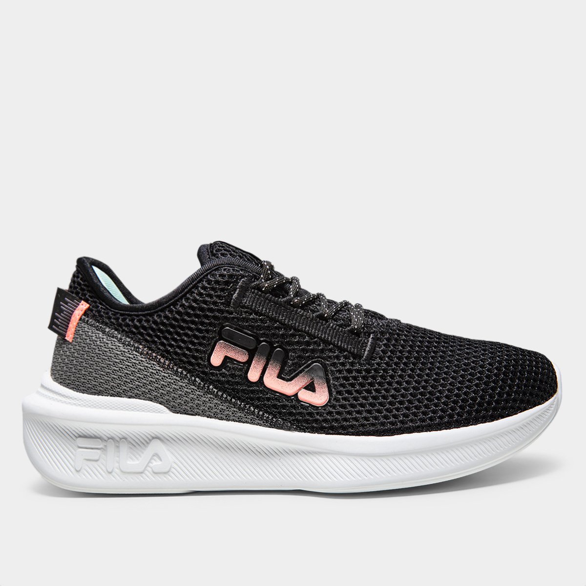 Tênis Fila Player Feminino Preto+Rosa Netshoes1