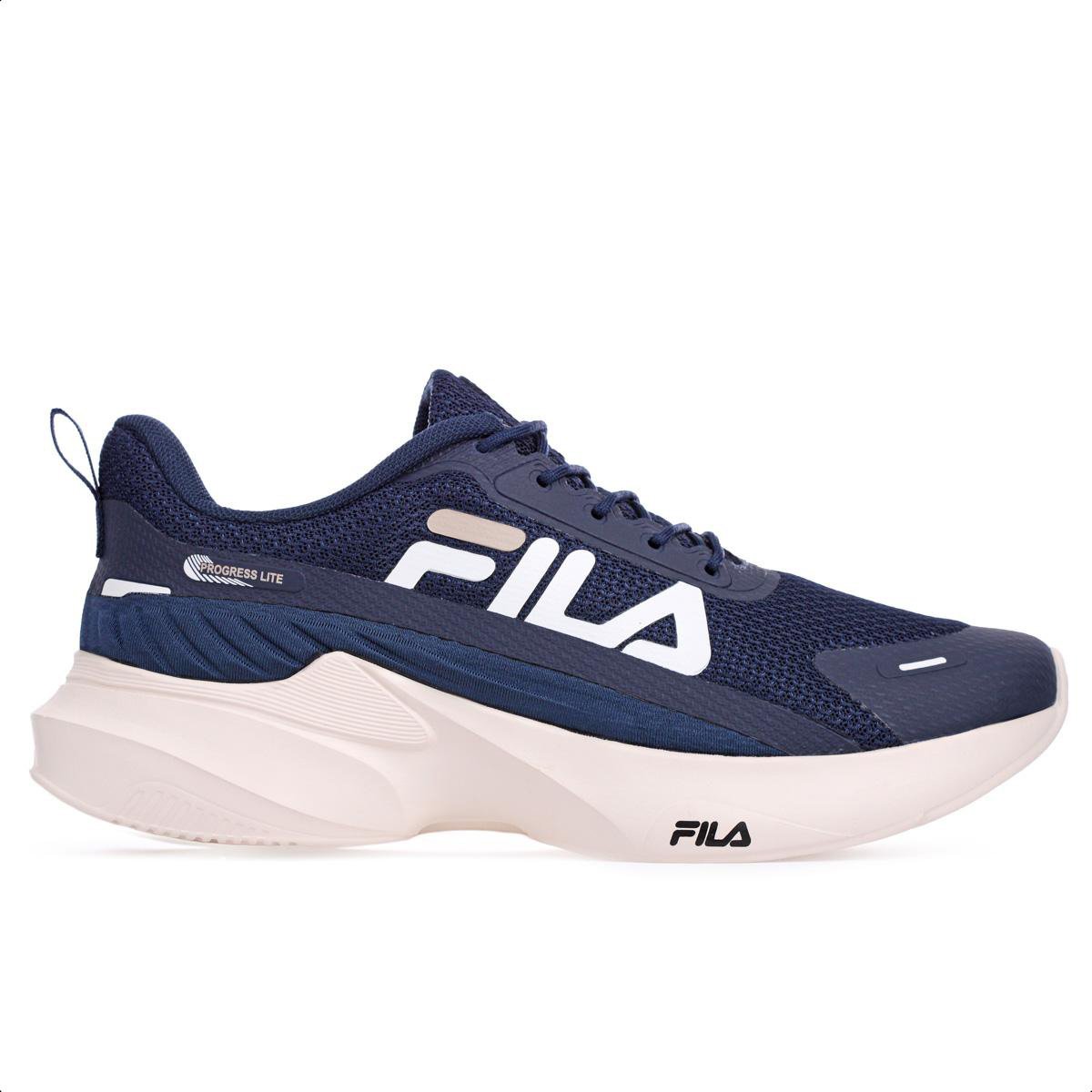 Tênis Fila Progress Lite Masculino Marinho+Branco Netshoes
