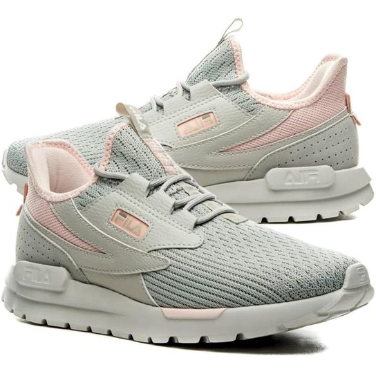Tênis Fila Tr-Knit Feminino - Cinza+Rosa Menor preço em Tênis Fila Tr-Knit Feminino - Cinza+Rosa