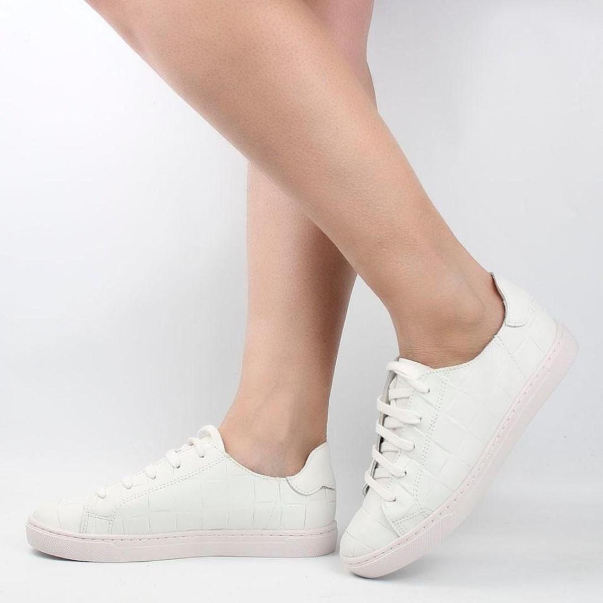 Tênis Flat Couro - Branco | Netshoes