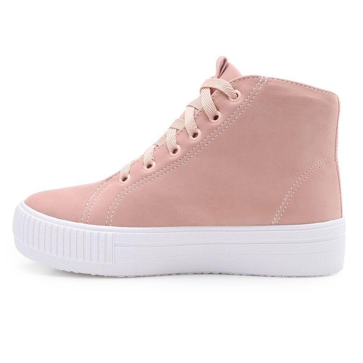 Tênis Flatform Cano Alto Nesk NS19 - Rosa | Netshoes