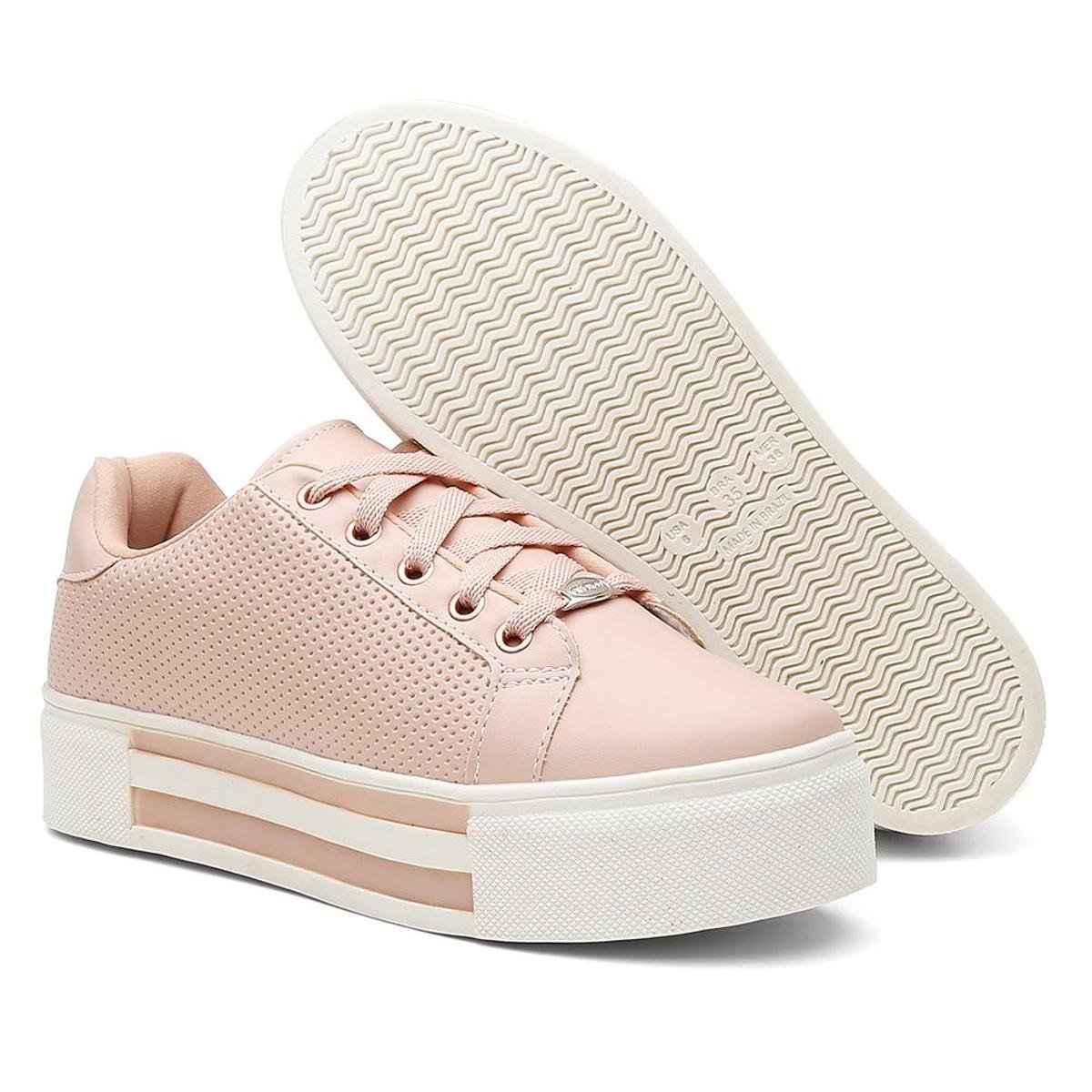 Tênis Flatform Energy Sola Alta Feminino - Rosa | Netshoes
