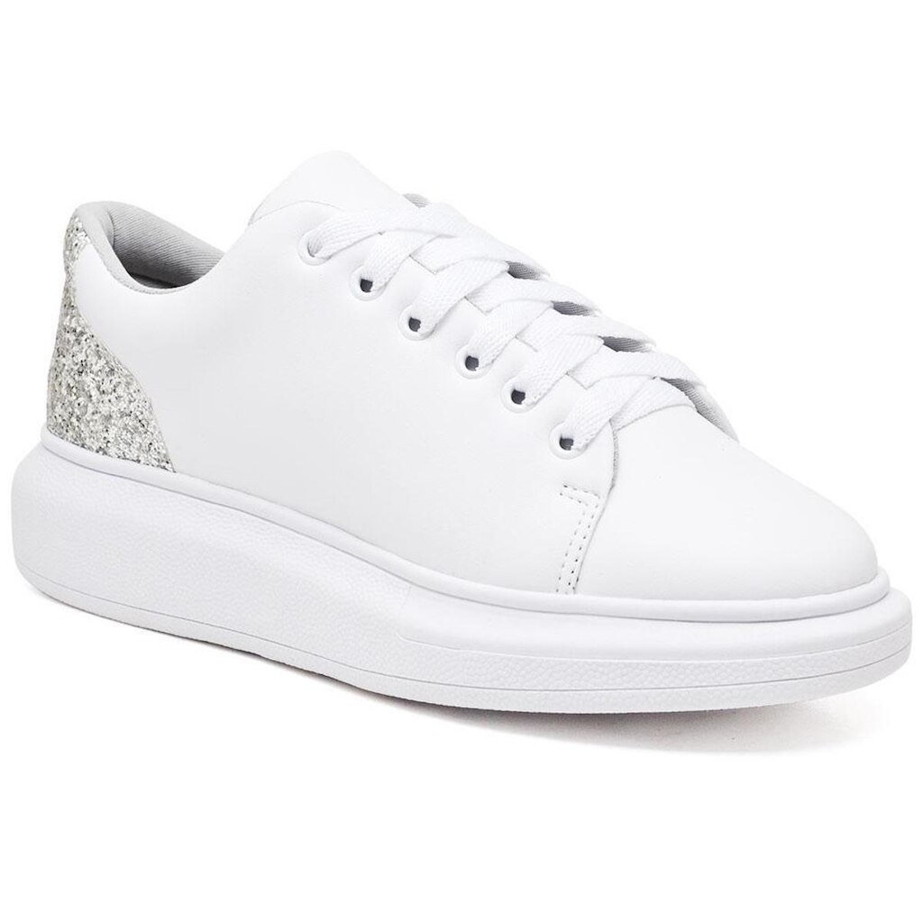 Tênis Flatform Liso Amarração Dia a Dia Feminino