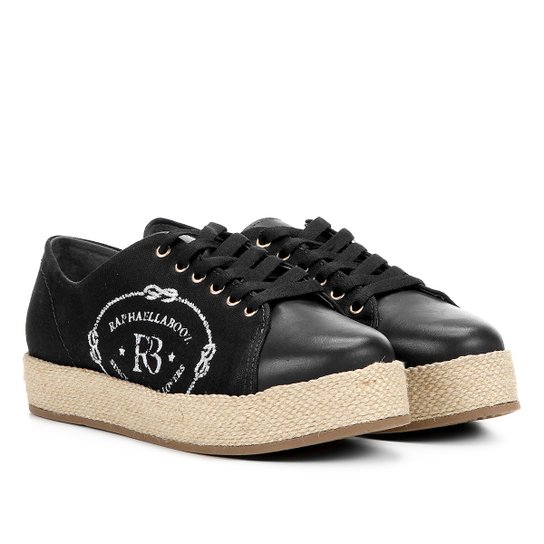 Tênis Flatform Raphaella Booz Estampado Feminino - Preto