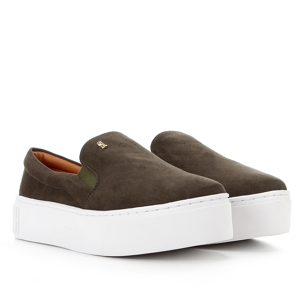 Tênis Slip On Plataforma Textura Renda Esmeralda Santa Lolla
