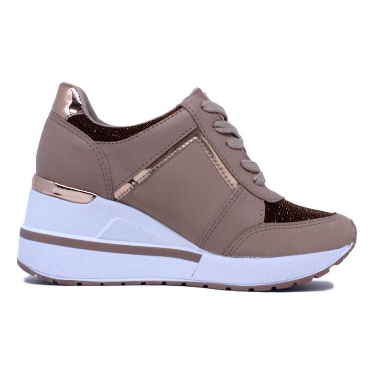 Tênis Via Marte Amêndoa/Rouge - 19-14102 nas Lojas Americanas.com