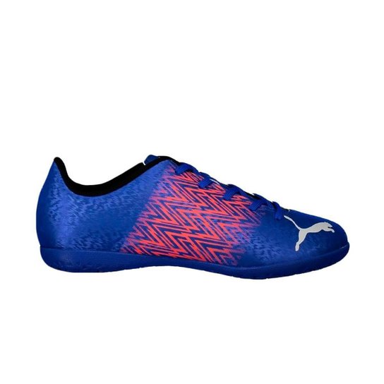 Tênis Futsal Puma Tacto V2 Juvenil - Azul+Laranja Menor preço em Tênis Futsal Puma Tacto V2 Juvenil - Azul+Laranja