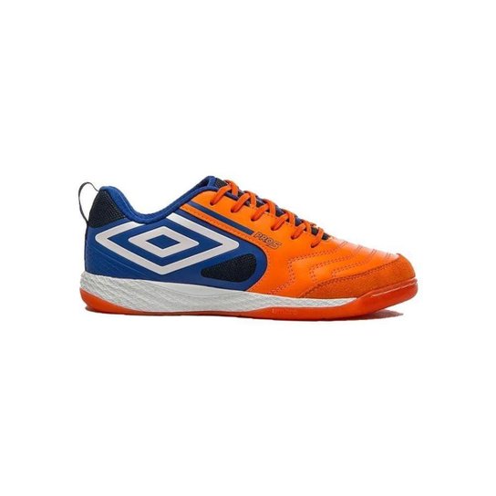 Tenis Futsal Umbro Pro 5 Bump - Laranja+Azul Menor preço em Tenis Futsal Umbro Pro 5 Bump - Laranja+Azul