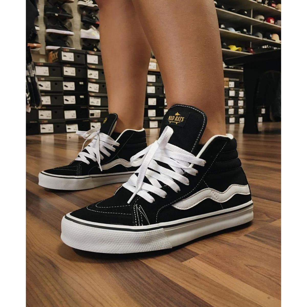 Tênis Hi Top Old School Mad Rats Cano Alto Skate - Preto | Netshoes