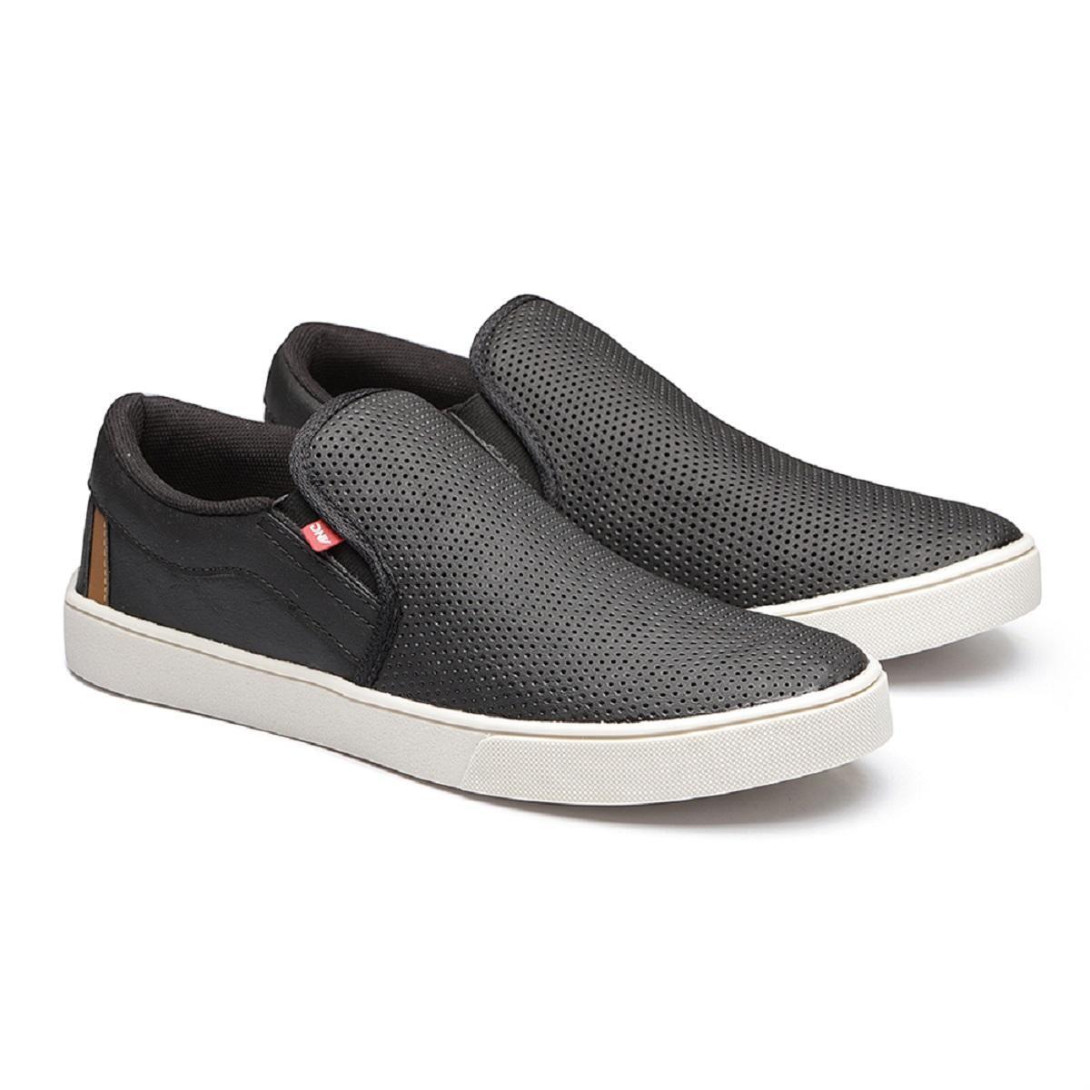 Tênis Iate Masculino Casual Slip On Sem Cadarço Lançamento - Preto ...