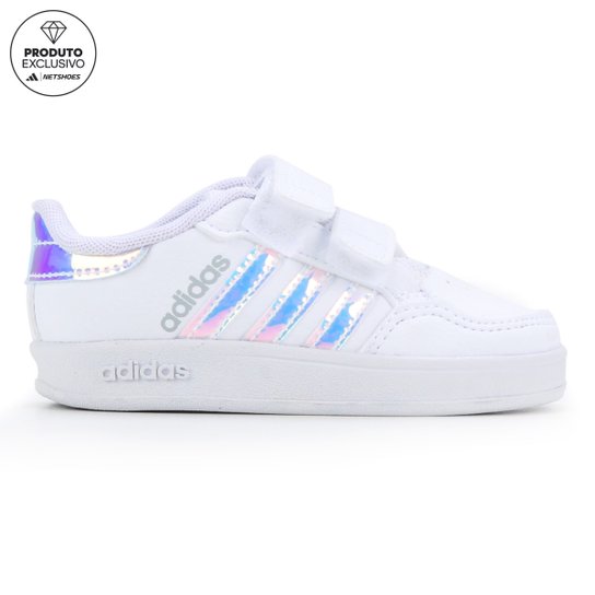 Tênis Infantil Adidas Breaknet I - Branco+Azul Menor preço em Tênis Infantil Adidas Breaknet I - Branco+Azul
