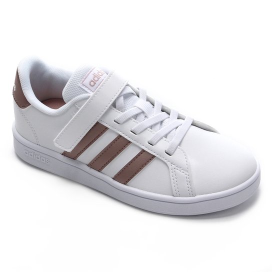 Tênis Infantil Adidas Grand Court C - Branco+dourado é ruim? Tênis Infantil Adidas Grand Court C - Branco+dourado é boa?