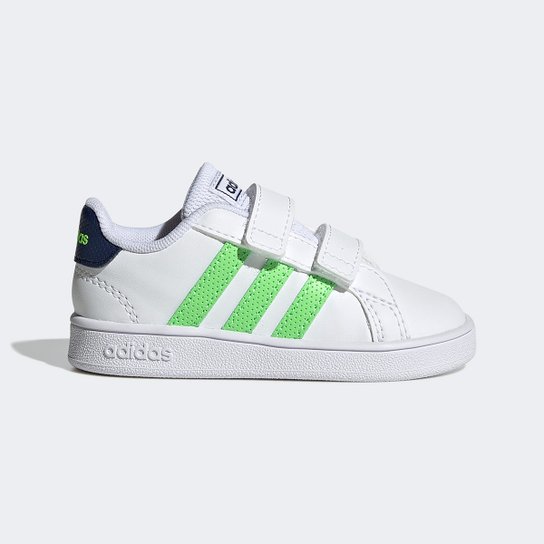 Tênis Infantil Adidas Grand Court Cano Baixo - Off White Menor preço em Tênis Infantil Adidas Grand Court Cano Baixo - Off White