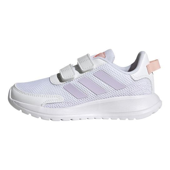 Tênis Infantil Adidas Tensaur Run Tira Dupla - Branco+Lilás Menor preço em Tênis Infantil Adidas Tensaur Run Tira Dupla - Branco+Lilás