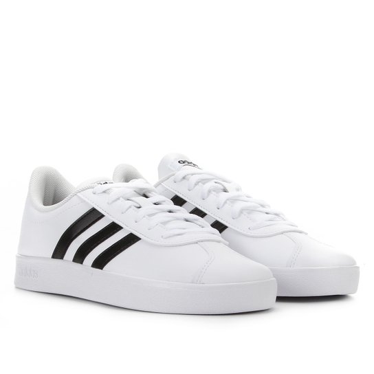Tênis Infantil Adidas Vl Court 2 0 K - Branco+Preto Menor preço em Tênis Infantil Adidas Vl Court 2 0 K - Branco+Preto