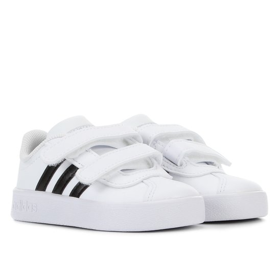 Tênis Infantil Adidas VL Court 2.0 - Branco e Preto Menor preço em Tênis Infantil Adidas VL Court 2.0 - Branco e Preto