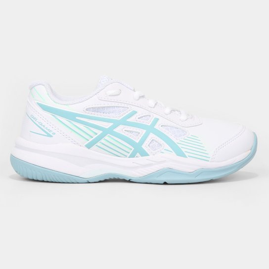 Tênis Infantil Asics Gel-Game 8 Gs - Off White+Azul Menor preço em Tênis Infantil Asics Gel-Game 8 Gs - Off White+Azul