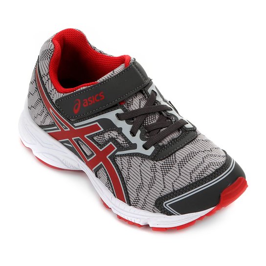 Tênis Infantil Asics Hide And Seek Ps - Cinza e Vermelho Menor preço em Tênis Infantil Asics Hide And Seek Ps - Cinza e Vermelho