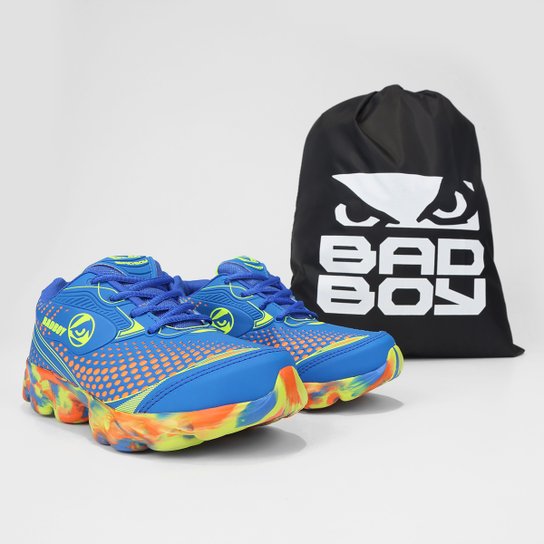 Tênis Infantil Bad Boy + Sacola Simon - Azul Royal+Laranja Menor preço em Tênis Infantil Bad Boy + Sacola Simon - Azul Royal+Laranja