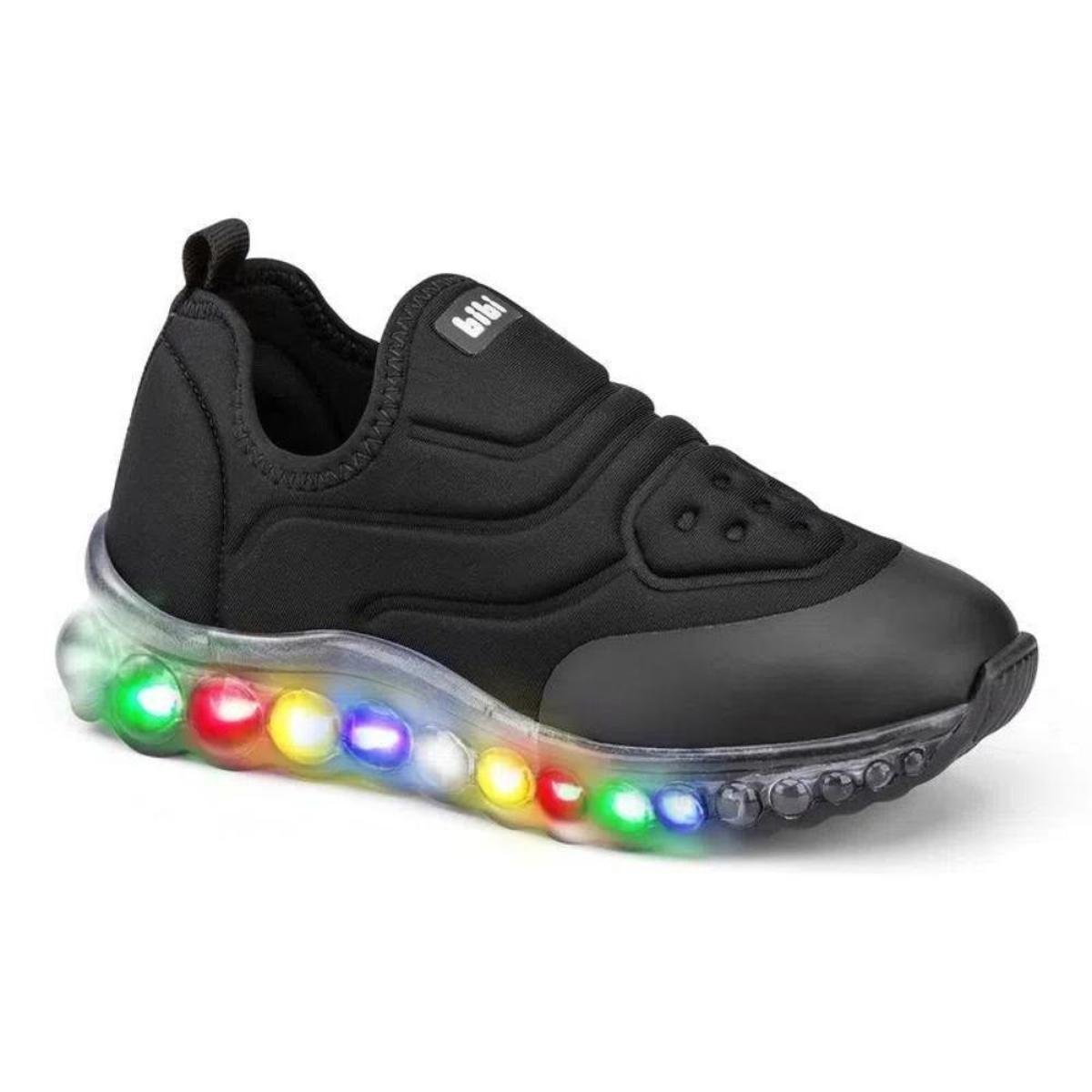 Tênis Infantil Bibi preto com Led 1848 Luz Calce Fácil Moda - Preto |  Netshoes