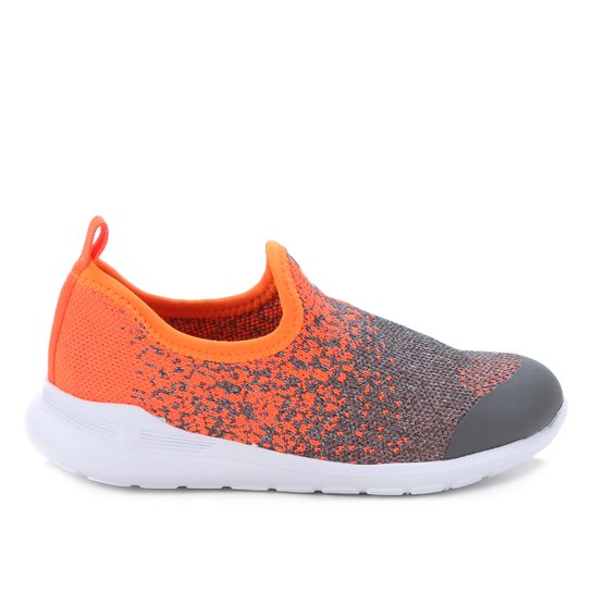 Tênis Infantil Bibi Sem Cadarço Masculino - Laranja+Cinza Menor preço em Tênis Infantil Bibi Sem Cadarço Masculino - Laranja+Cinza