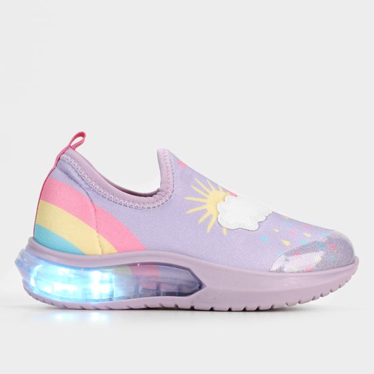 Tênis Infantil Bibi Space Com Led Feminino - Lilás Menor preço em Tênis Infantil Bibi Space Com Led Feminino - Lilás