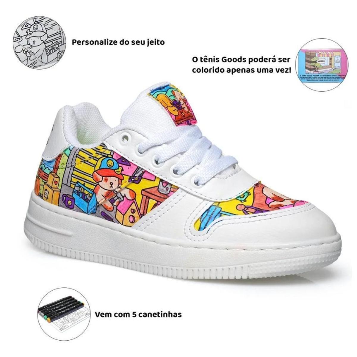 Tênis Infantil Bobbie Goods MInipé Unissex Casual Mais Caixa Canetinha ...