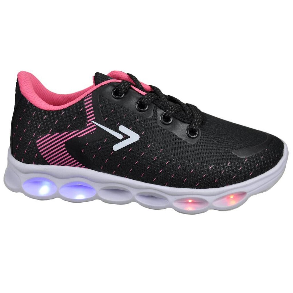Tenis Infantil Box 200 Ideal Para Escola Uniforme BK LED 02