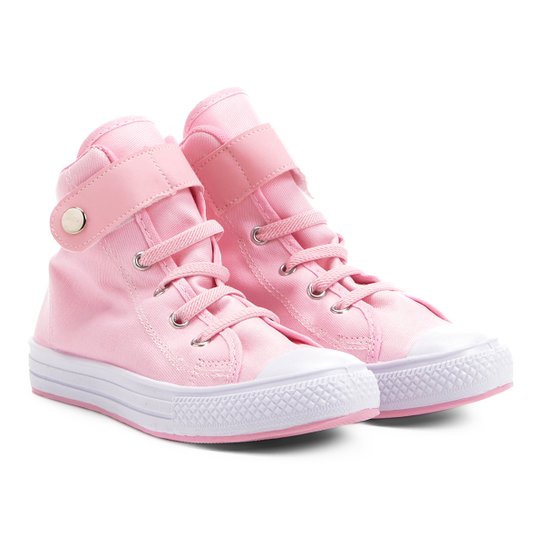 Tênis Infantil Cano Alto Kurz Liso Feminino - Rosa Bebê Menor preço em Tênis Infantil Cano Alto Kurz Liso Feminino - Rosa Bebê