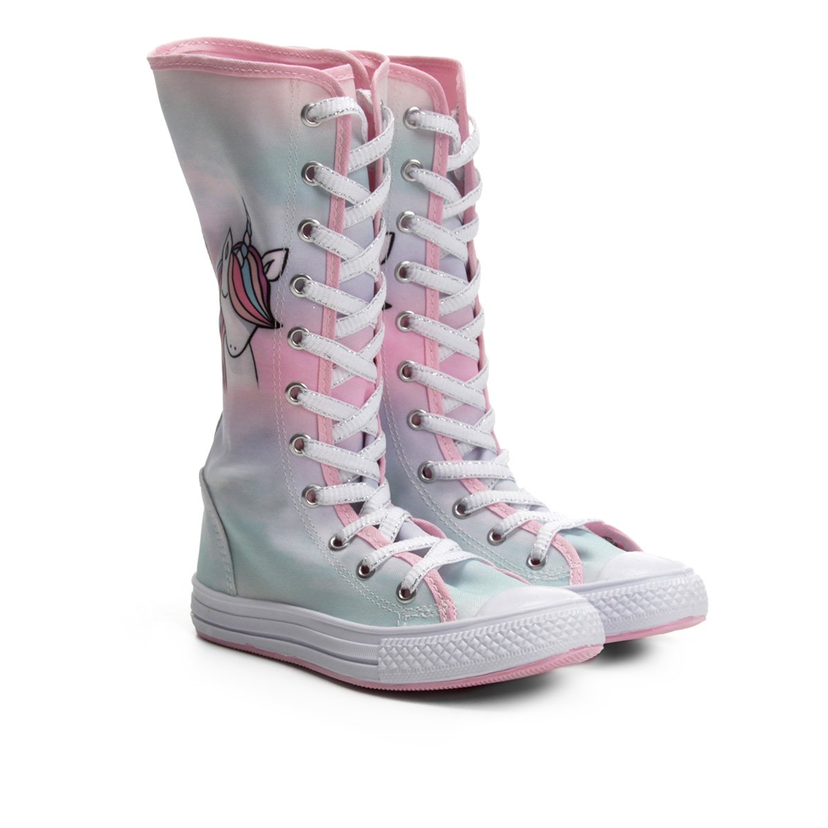 Unicórnio Tenis All Star Cano Alto Feminino Infantil Tênis