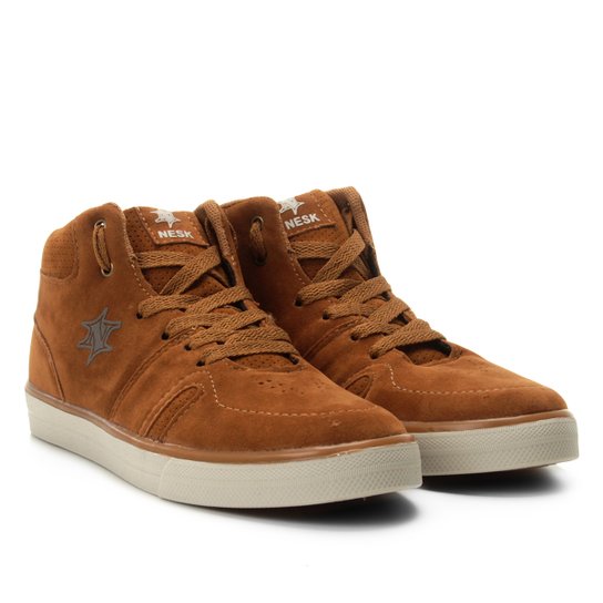 Tênis Infantil Cano Alto Nesk Logo Masculino - Caramelo é ruim? Tênis Infantil Cano Alto Nesk Logo Masculino - Caramelo é boa?