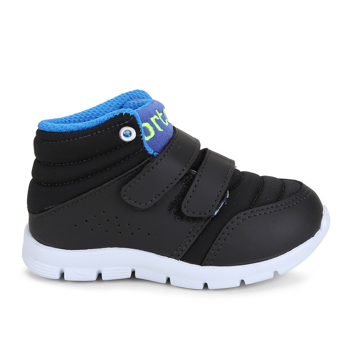 Tênis Infantil Cano Alto Ortopé EVA Masculino - Preto+Azul | Netshoes
