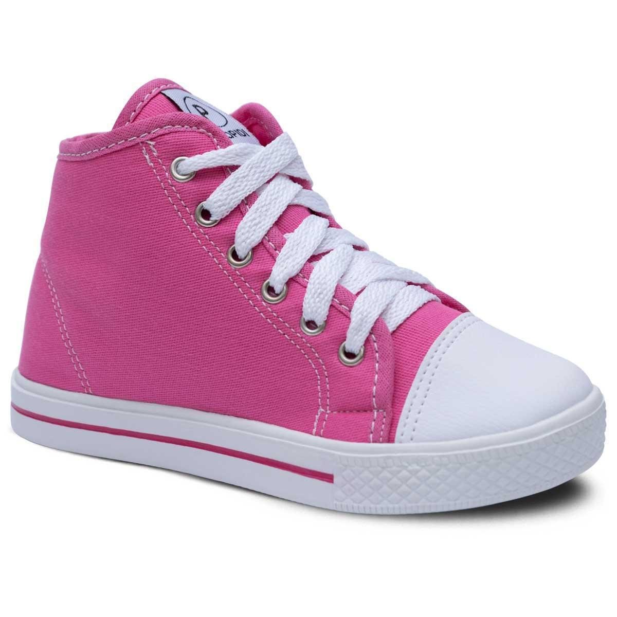 Tenis Infantil Cano Alto Star Menina Menino Escolar Pink