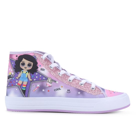 Tênis Infantil Cano Médio Kurs Doll Feminino - Lilás Menor preço em Tênis Infantil Cano Médio Kurs Doll Feminino - Lilás