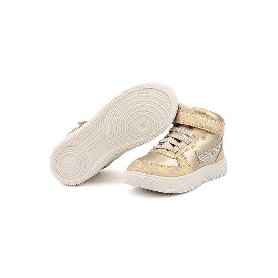 Tênis Infantil Cano Médio Ortopasso Force One Ouro