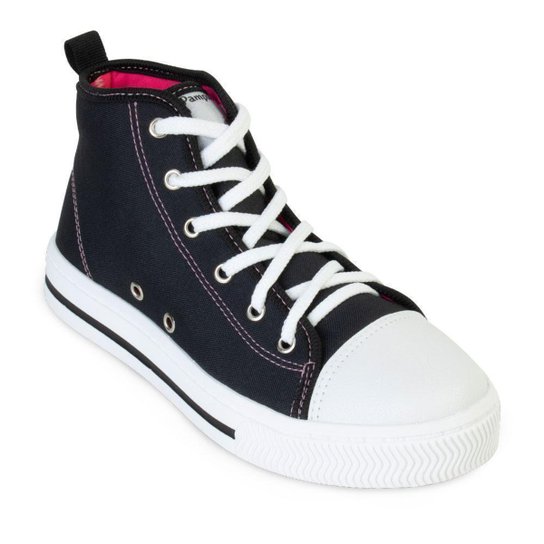 Tênis Infantil Cano Médio Pampili Menina - Preto Menor preço em Tênis Infantil Cano Médio Pampili Menina - Preto